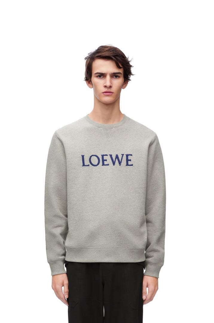 美品】LOEWE ロエベ ロゴ刺繍 スウェット グレー - メルカリ