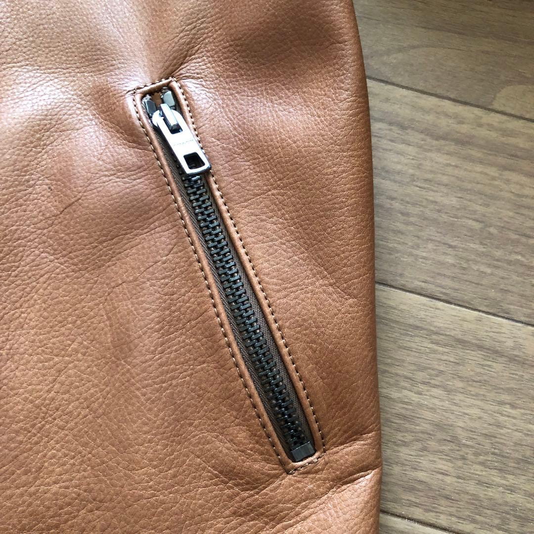 良品】COACH コーチ レザージャケット キャメル シングル 牛革 XS