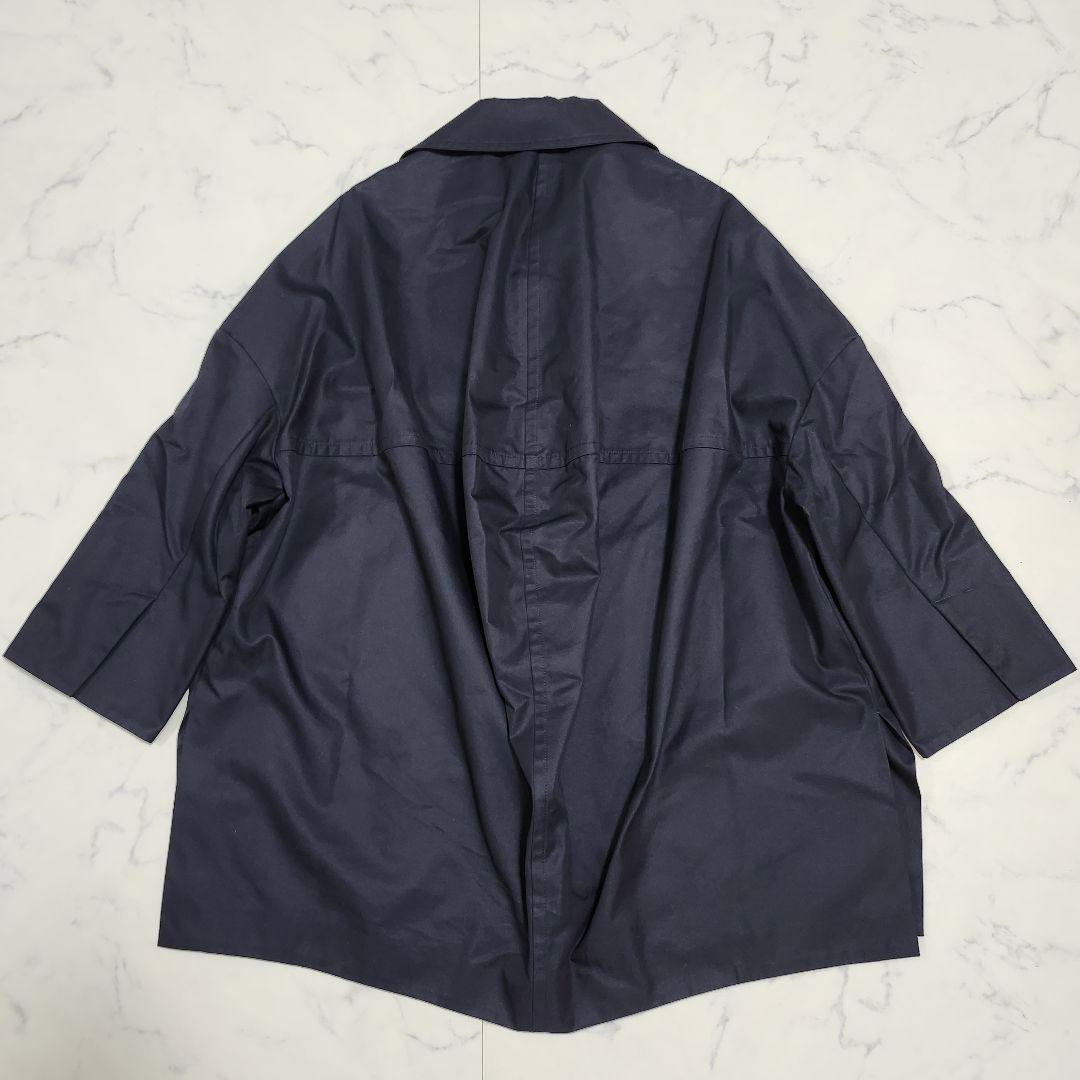美品☆エンフォルド シャンブレーギャバコクーンコート 36 ネイビー