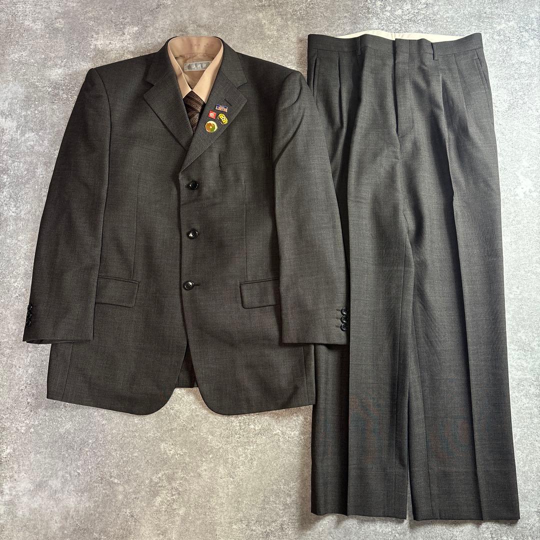 セットアップ ダブルスーツ 成人式 入学式 ピンズ vintage no.87 vintage ブラック ダブルスーツ ピンズセットアップ モード 成人式