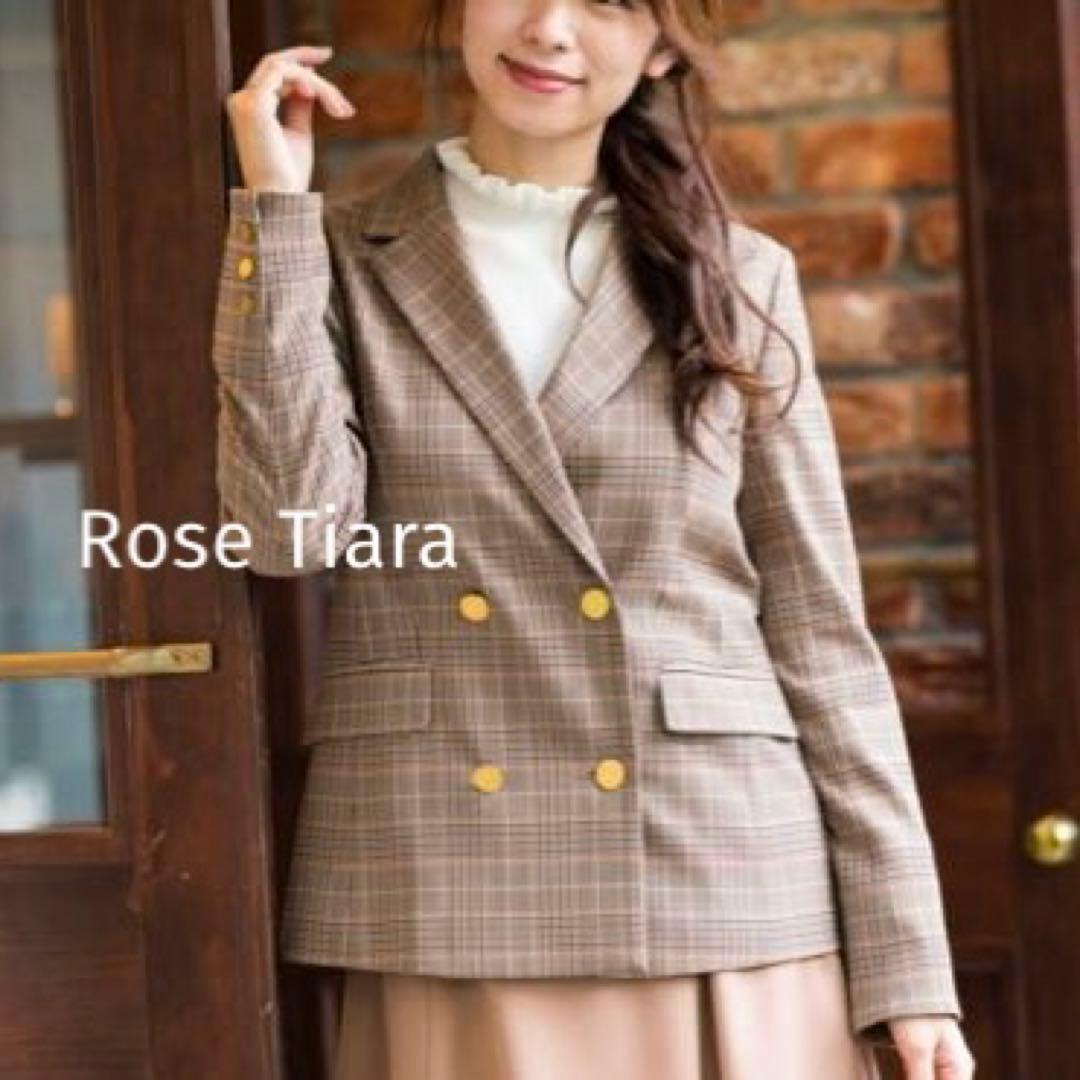 極美品！Rose Tiaraローズティアラ（42）金釦ダブルボタンジャケット シンプルダブルジャケット（83102601） | Rose Tiara (Women