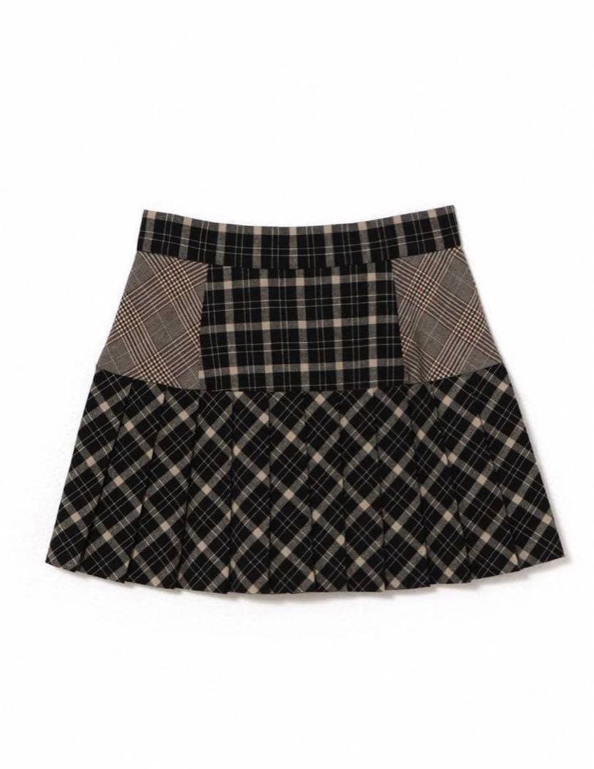 andmary Coco check pleats skirt black S超 安い