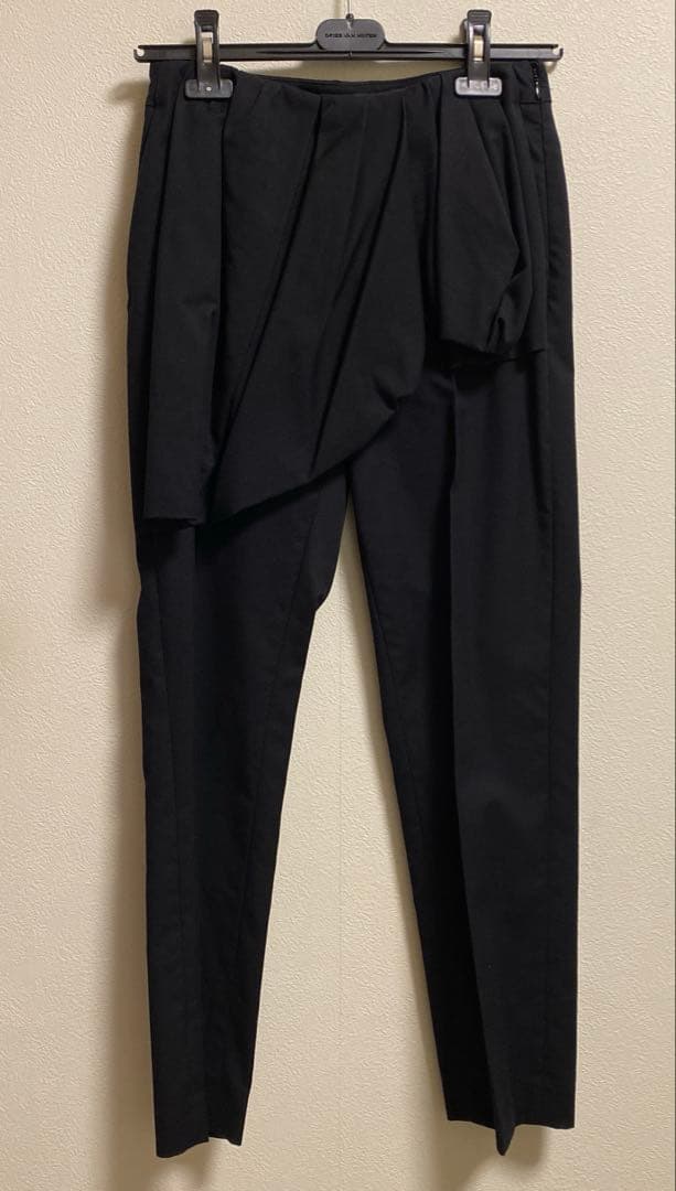 DRIES VAN NOTEN 2020SS ブラック ドレープパンツ 34 DRIES VAN NOTEN（ドリス ヴァン ノッテン） ワイド タック パンツ