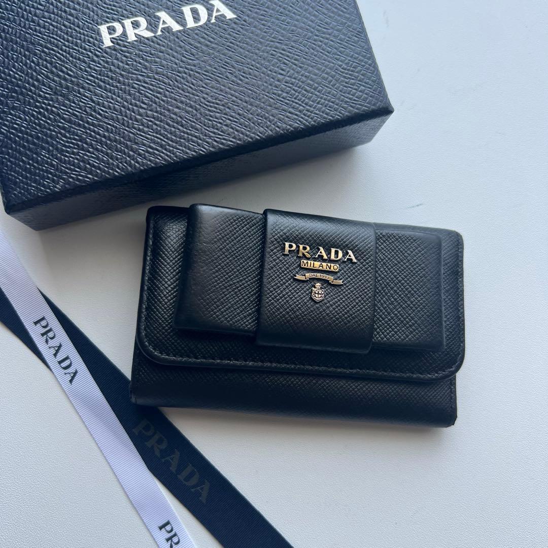 117 美品 PRADA プラダ キーケース PRADA（プラダ） キーケース SAFFIANO MULTICOLOR 4連 KR付/NERO+