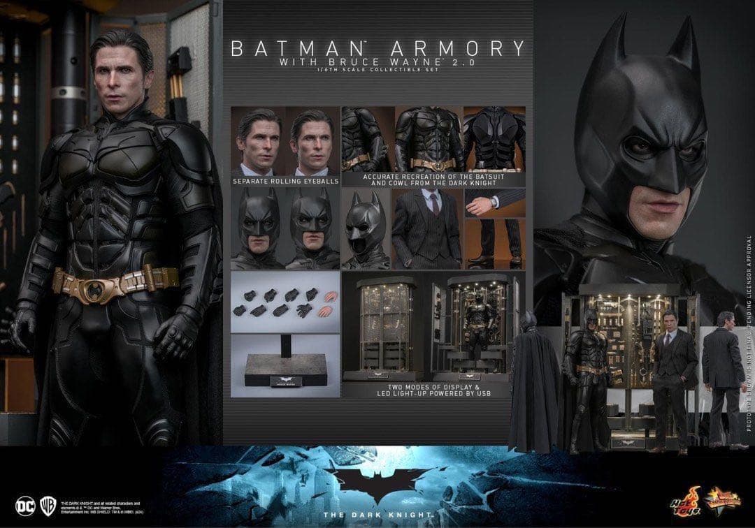 ホットトイズ　ダークナイト　バットスーツ格納庫＆ブルース・ウェイン　2.0版 Amazon.co.jp: ムービー・マスターピース ダークナイト バットスーツ