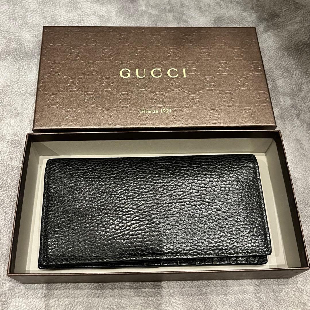 箱・付属品あり／未使用級】GUCCI レザー 長財布 ブラック - メルカリ