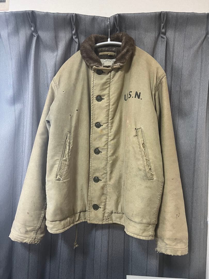 N-1 デッキジャケット 40s USN ステンシル デッキクロス ヴィンテージ