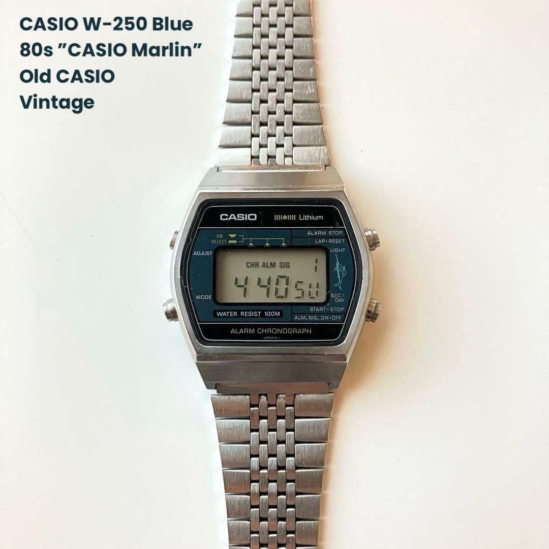 CASIO W-250 80s “CASIO Marlin”Blue ビンテージ CASIO W-250 80s “CASIO Marlin”Blue ビンテージ - メルカリ