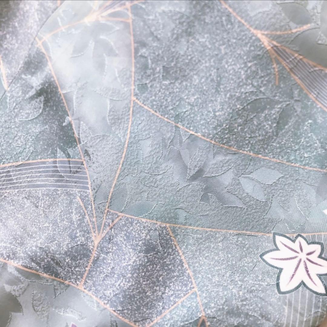 着物リメイクワンピース 水色 紅葉 - メルカリ