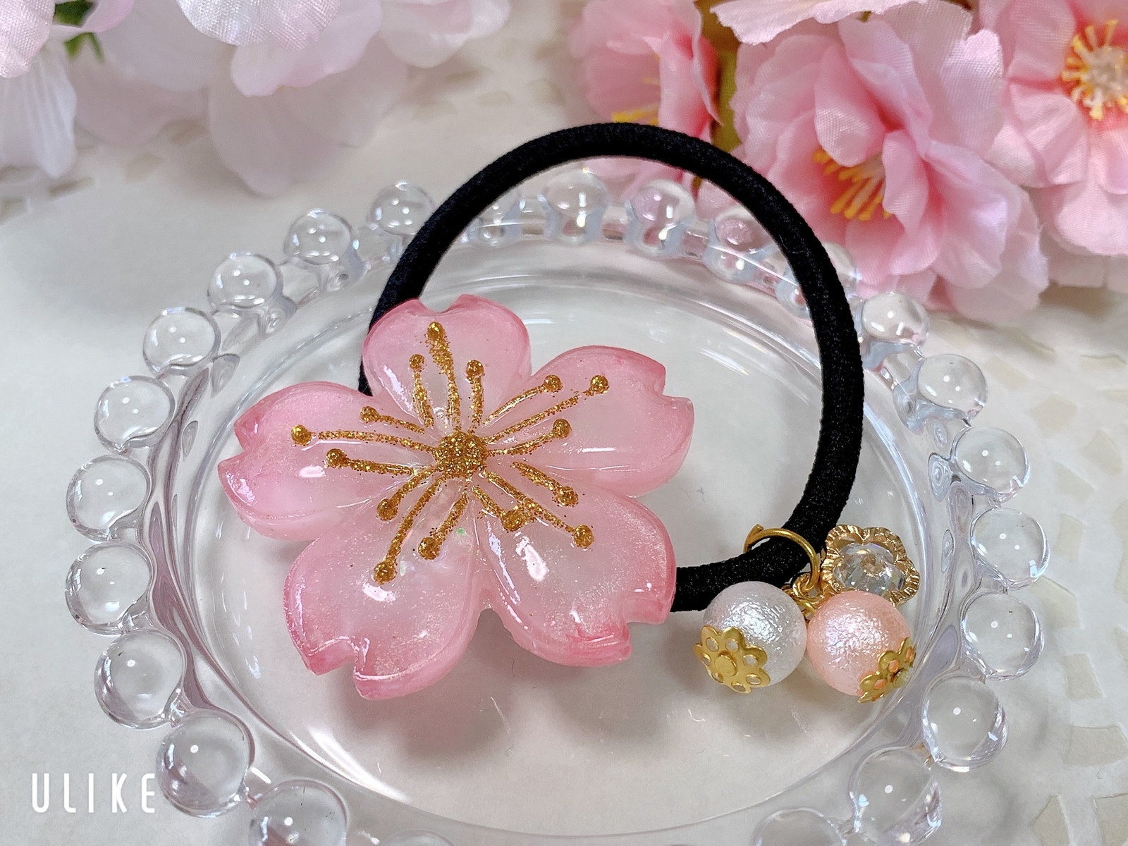 桜ヘアゴム レジン ハンドメイド - KIRARA-777'S GALLERY | minne
