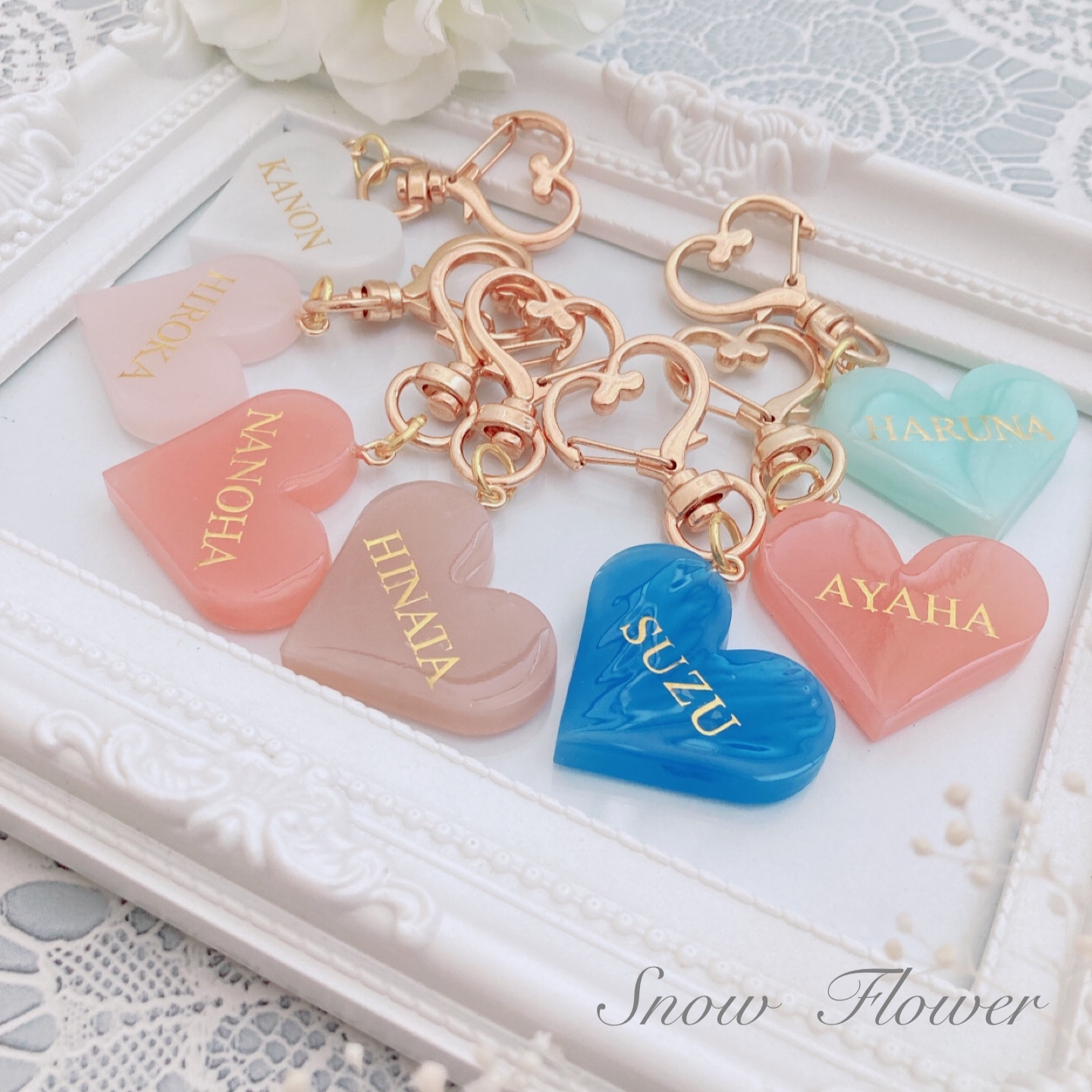 名入れ・文字入れ◎ 推し活♡ プレゼント♡ ハート レジン チャーム