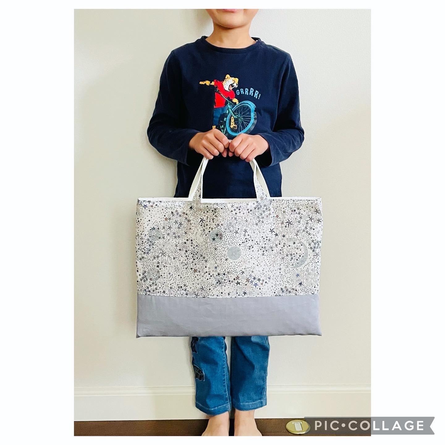 1番人気☆30×40cm キルティングと星柄リバティ（アデラジャ）の上品