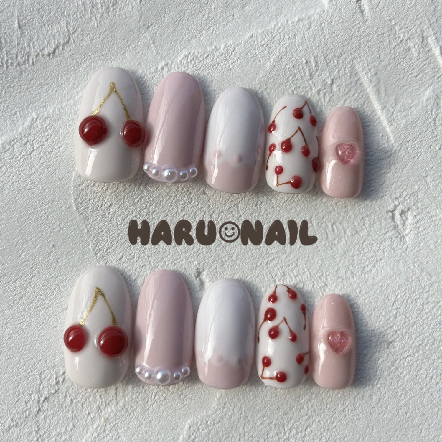 ネイルチップ♡サイズオーダー♡さくらんぼネイル - haru☺︎nail