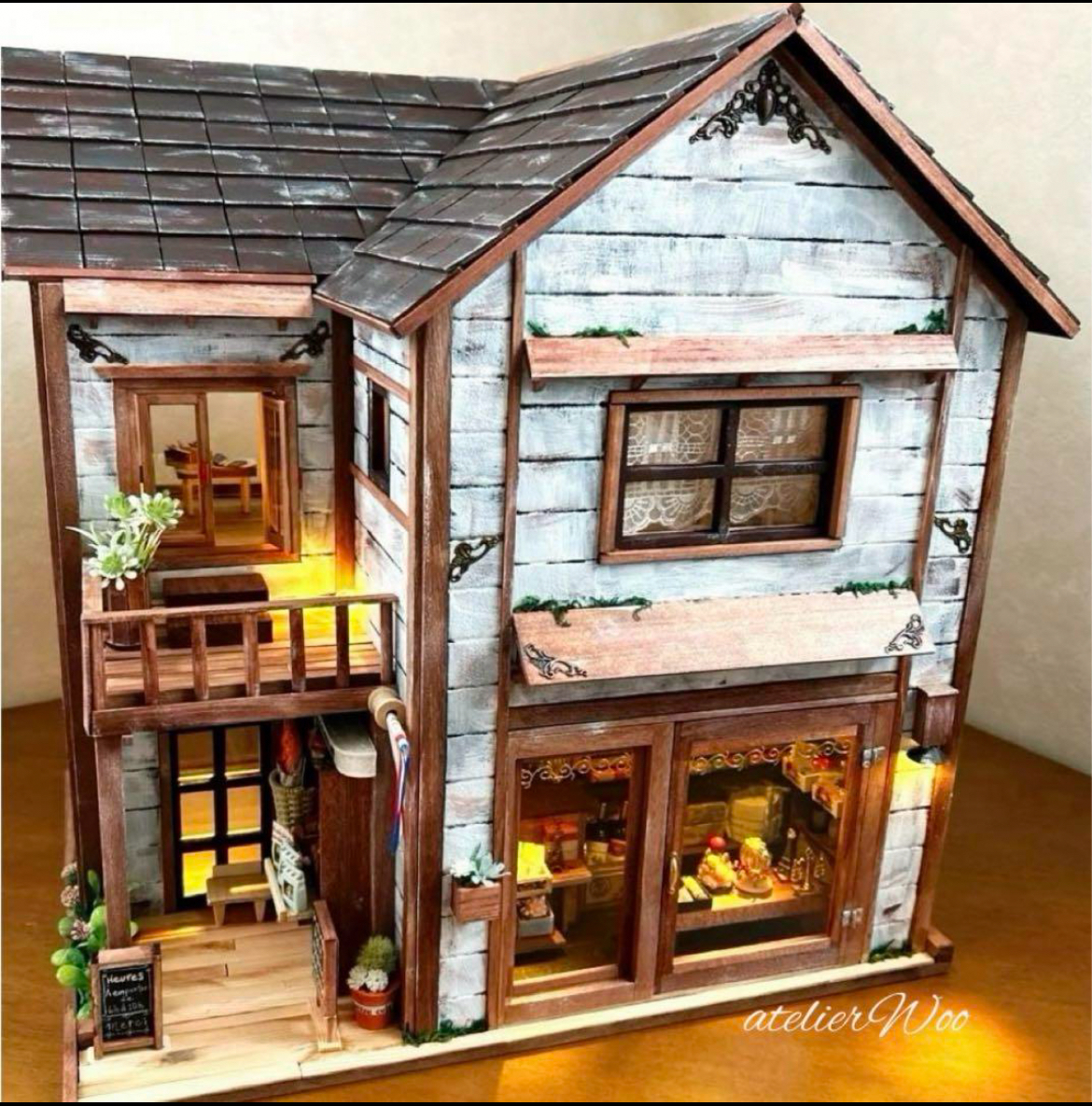 木製 ドールハウス 広々 ゴシックなお部屋 特大 幅61 単体使用可 組立