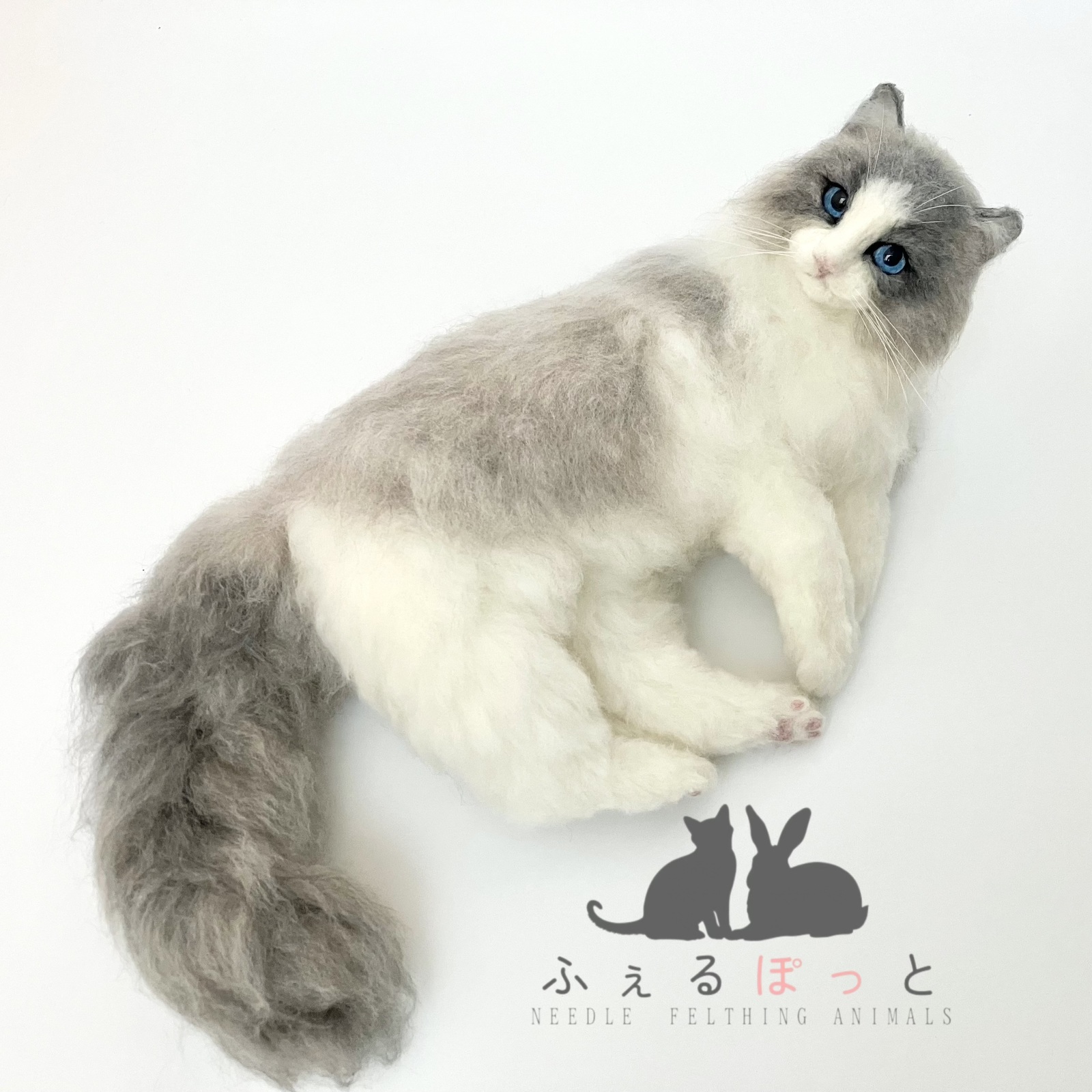 オーダー】羊毛フェルト うちの子 猫 ラグドール 長毛 ノルウェー