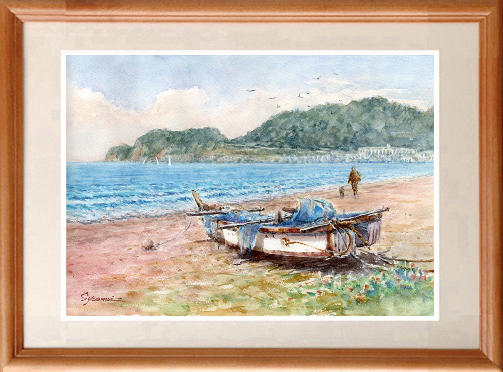 注文制作します 水彩画原画 あじさい・鎌倉 明月院 ＃511 - オーシャン