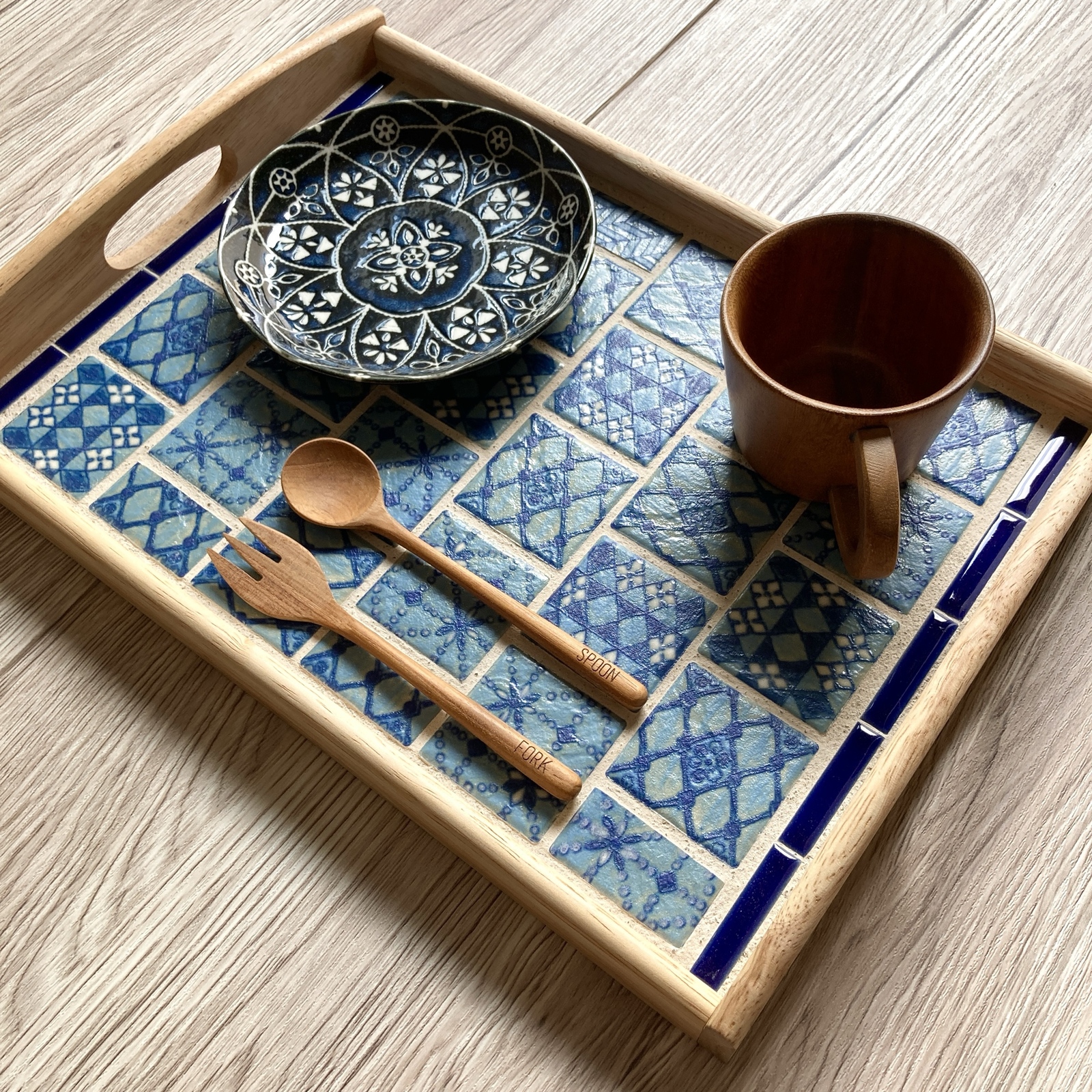 人気！＊ 魅惑タイルトレー タイルトレイ カフェトレー カフェトレイ