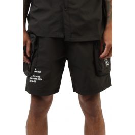 SMOKE RISE Printed Utility Lounge Windbreaker Shorts WS23182SK-BLK