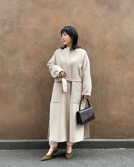 ノーカラーリバーロングコート | Whim Gazette(ウィム ガゼット