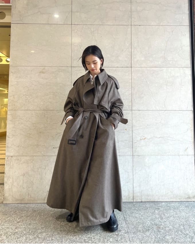 KYOKO HASEGAWA×Whim Gazette】フランネルロングコート - Whim Gazette