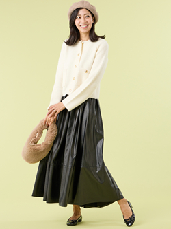 THREE SQUARE]フェイクレザースカート | KOBUNSHA SELECT SHOP