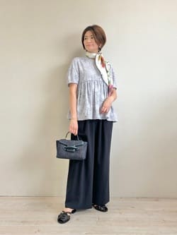 マーガレットカットジャカード ウエストギャザーブラウス（Ballsey
