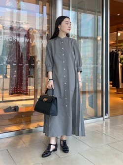 スパンブロード バックプリーツシャツワンピース（Ballsey）｜ルミネの