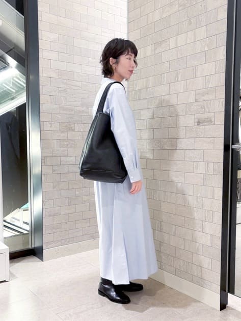 プレミアムオックス バンドカラーシャツワンピース｜トゥモローランド