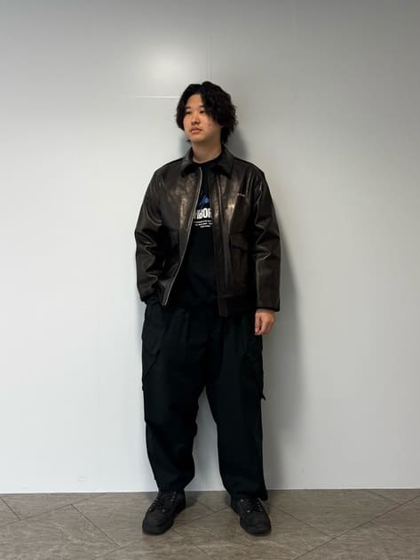 YOHJI YAMAMOTO × NH LEATHER JACKET(S Black): Yohji Yamamoto POUR