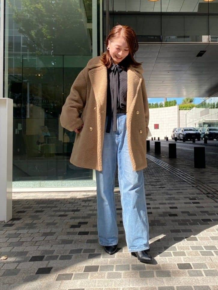 スタッフコーディネート】《泉 里香さん×Oggiコラボ》ボアダブル釦