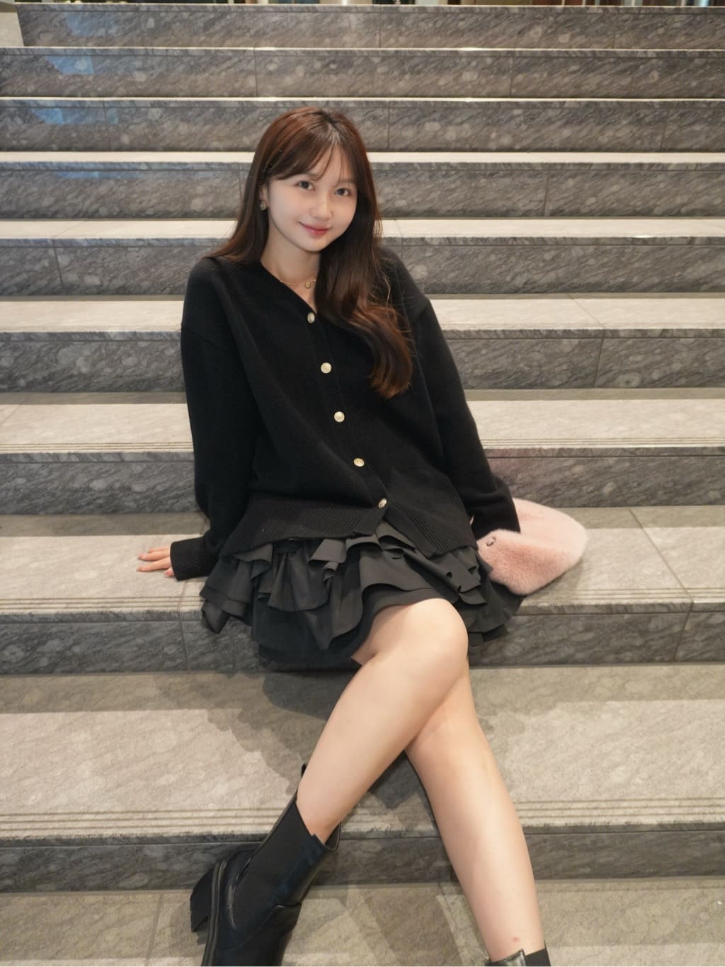 スタッフコーディネート】〈美香さんコラボ〉カーデ×ペプラムワンピSET