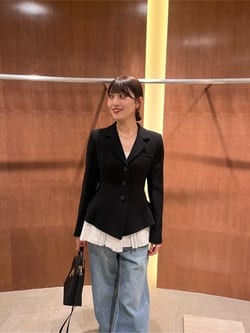 スタッフコーディネート】【〈神崎恵さんコラボ〉ペプラムジャケット