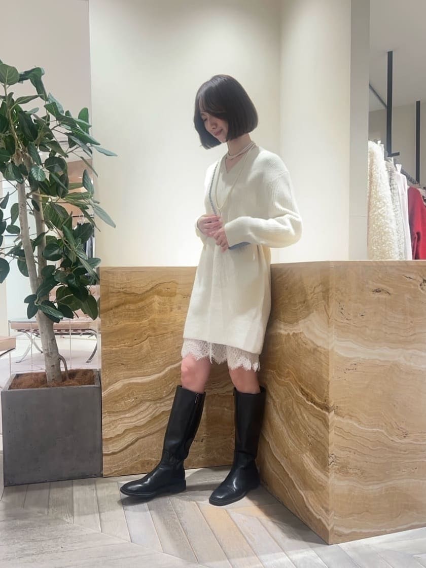 スタッフコーディネート】レースキャミワンピース×ニットワンピースSET