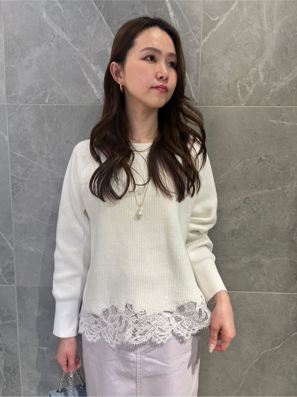 スタッフコーディネート】裾刺繍レースニット｜chigusa｜Arpege story