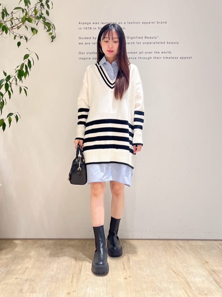 スタッフコーディネート】シャツドッキングチュニック｜hitomi｜Arpege