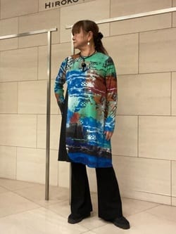 異素材コレクションプリントチュニック /日本製/洗える(チュニック