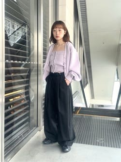 H＞コットンナイロン リリヤーン ニットビスチェ