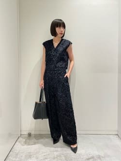 conte＞ジャカード タック ワイドパンツ