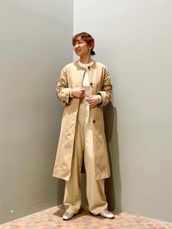 コットンナイロン ノーカラー コート