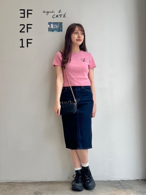 To b. by agnes b. x RED CARD TOKYO デニムミディスカート ｜To b. by