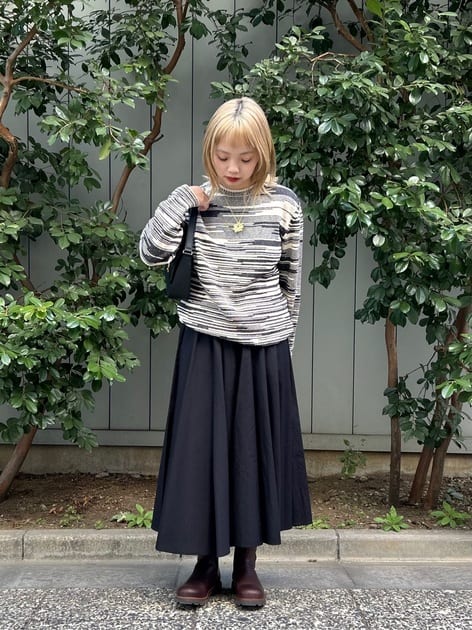 コットン ポプリン フレア スカート 