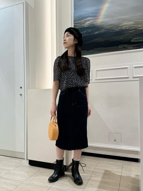 To b. by agnes b. x RED CARD TOKYO デニムミディスカート ｜To b. by