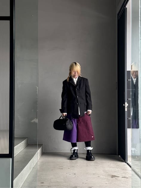 BLACK COMME des GARCONS＞エステルスパンブロード 製品後加工シャツ