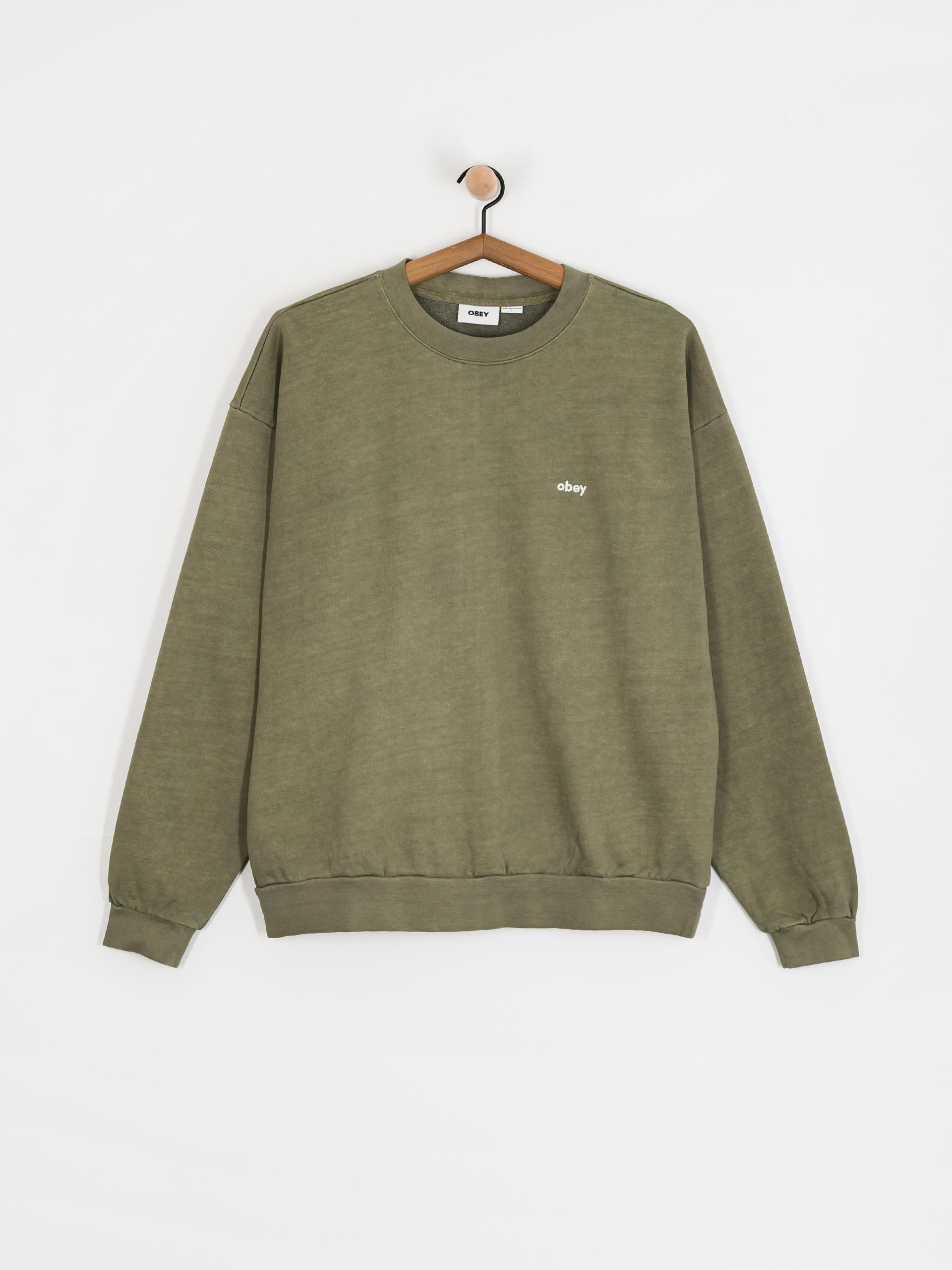 OBEY Lowercase Pigment Crew Sweatshirt - green (pigment deep