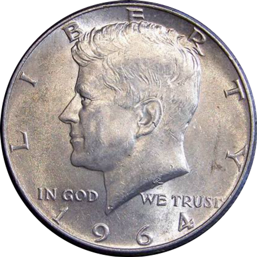 アメリカ ケネディハーフドル銀貨 Half dollar Kennedy 1964 Silver