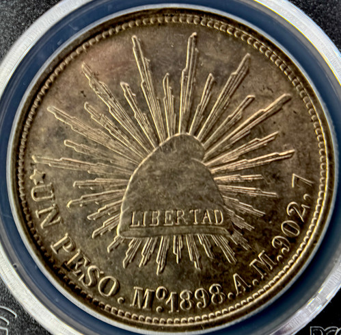 1898年 メキシコ 1ペソ銀貨 - PCGS AU58 | GoldSilverJapan