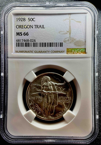 1928年 オレゴントレイル記念銀貨 50セント – NGC MS66 – アメリカ古典
