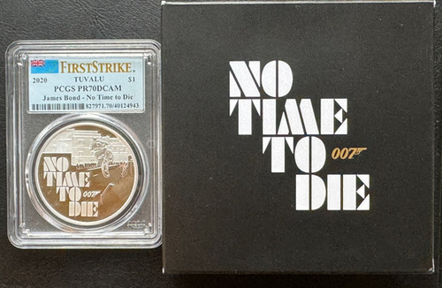 2020年 ジェームスボンド 007 『NO TIME TO DIE 』 1oz 銀貨PCGS 鑑定