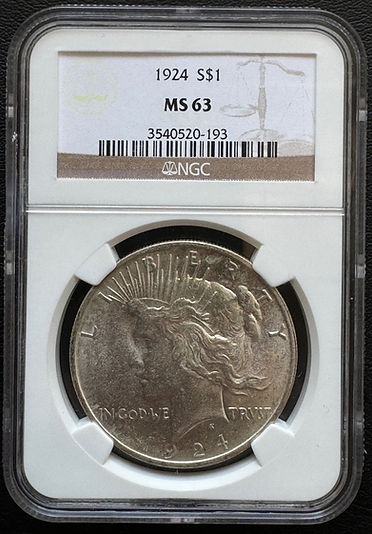 アメリカ ピースダラー銀貨1924 NGC MS 63 | GoldSilverJapan