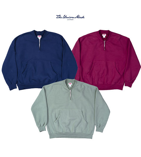 HALF ZIP CREW SWEAT” THE UNION / THE FABRIC | ザユニオン通販|ザ
